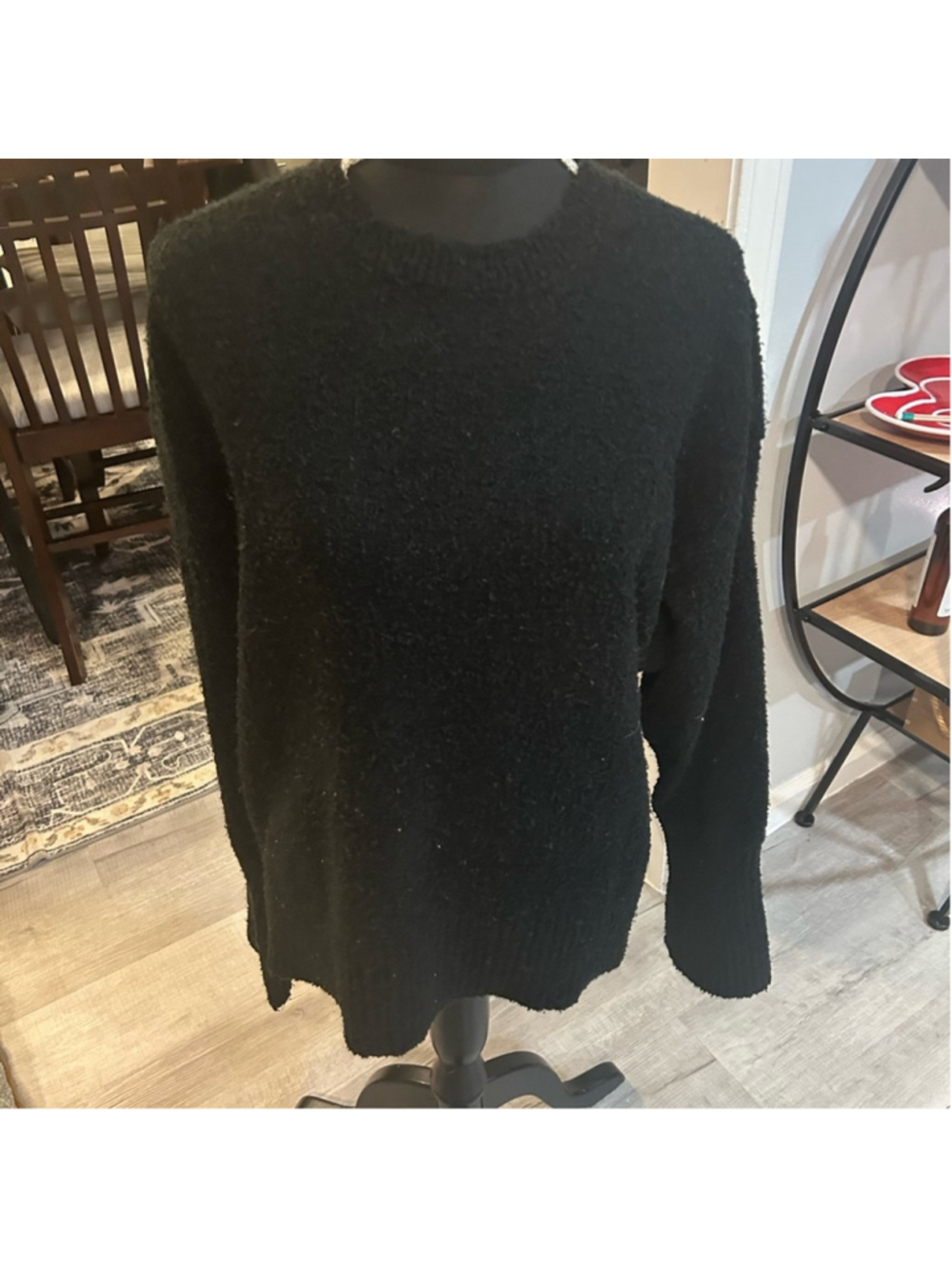 Classic Black Crewneck Sweater for Woman